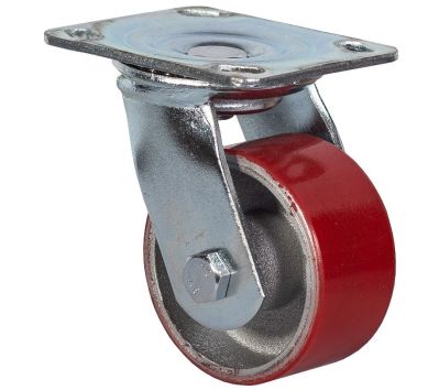 Колеса большегрузные поворотные полиуретановые с чугунным ободом