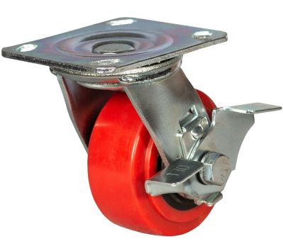 Колеса большегрузные поворотные с тормозом полиуретановые с нейлоновым ободом