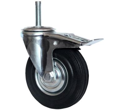 Колесо промышленное поворотное с болтом и тормозом