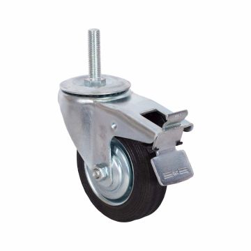 Колесо промышленное поворотное, болтовое крепление с тормозом (М12), 100 мм (SCtb 42)